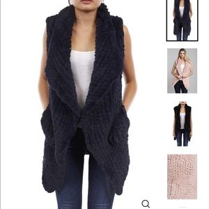 Dolce Cabo Faux Rex Rabbit Fur Vest